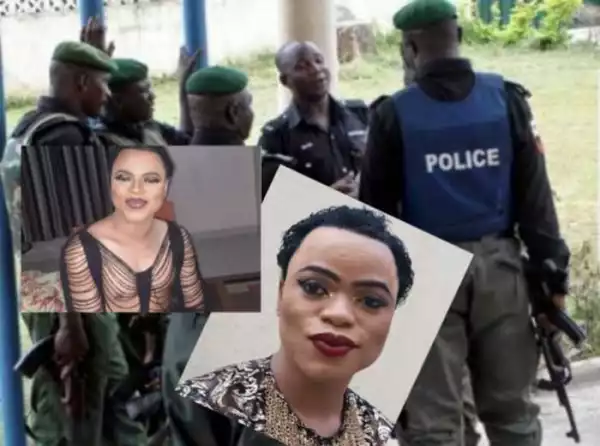 Photos: Bobrisky’s Bae Arranges For Four Nigerian Mobile Police (MOPOL) To Provide 24/7 Protection And Security